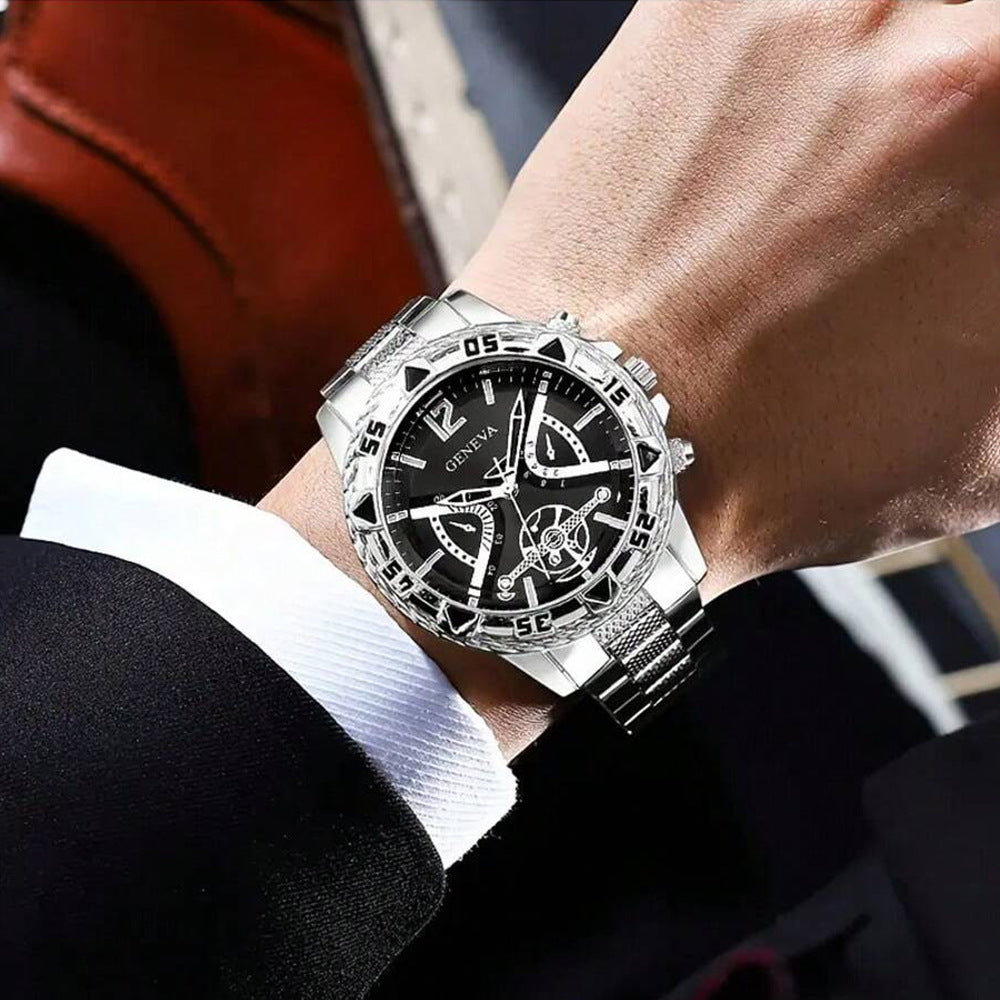 Montre mécanique Volkswagen entièrement automatique pour homme avec bracelet en acier