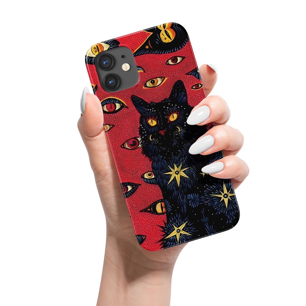 Case de téléphone à oeil de chat rétro Niche