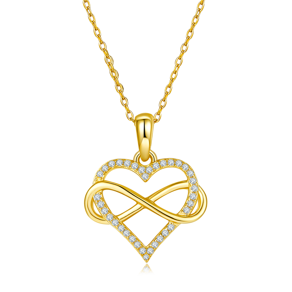 S925 Argent Sterling 4g Collier de coeur infini 45cm 36 Pierre Moissanite Pendentif avec GRA
