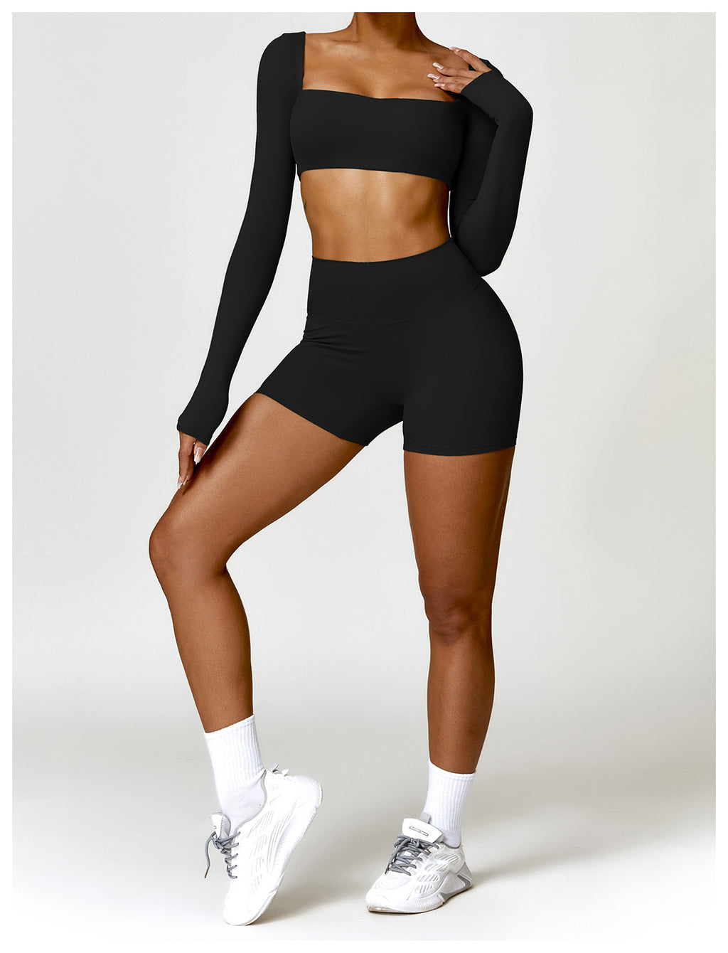 Short de yoga haute taille Belly Contracting Peach Hip Lifting Sport Short