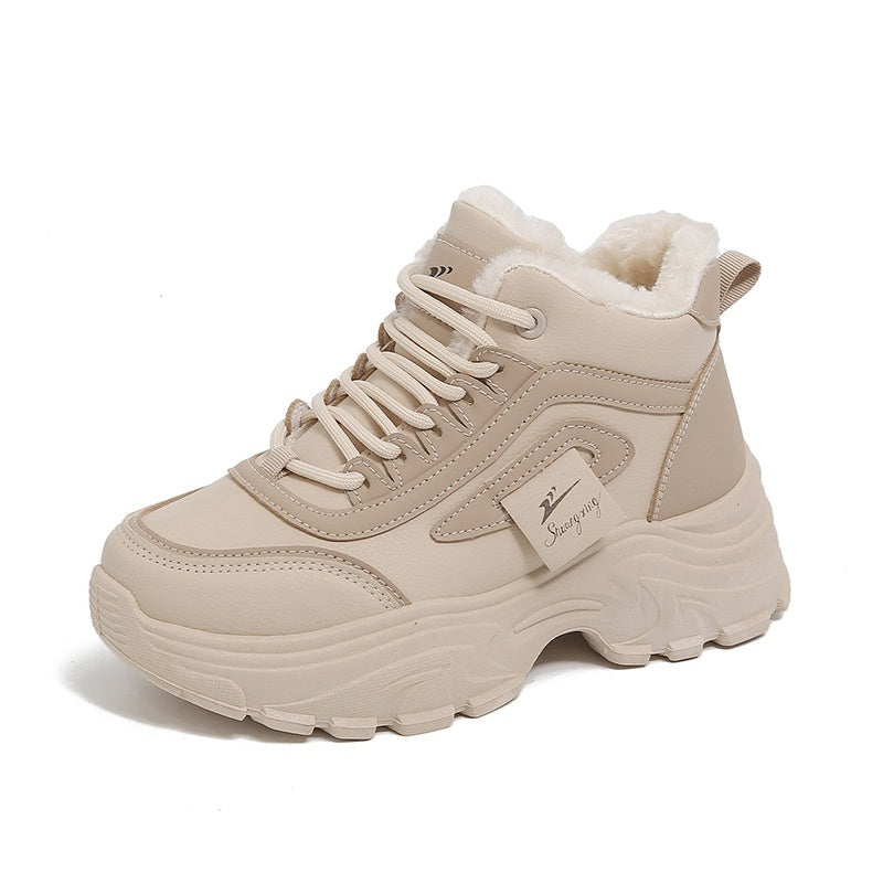Chaussures de coton chaud casual sport haut de gamme, doublées de polaires femmes