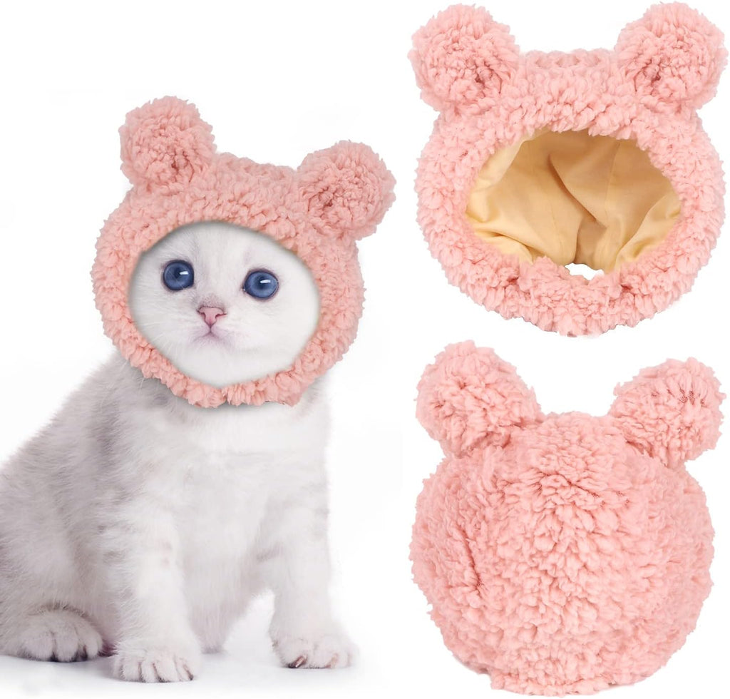 Costume de chat mignon Chapeau d'ours pour chat chaud doux petite tête d'animal