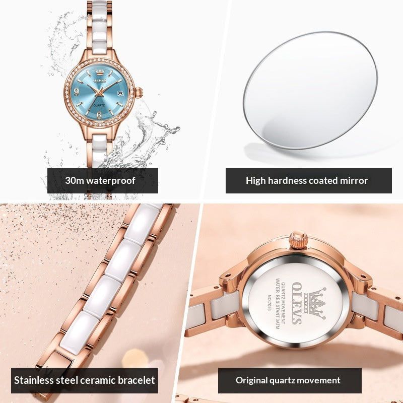 Montre femme d'Ouliishi avec un bracelet en céramique