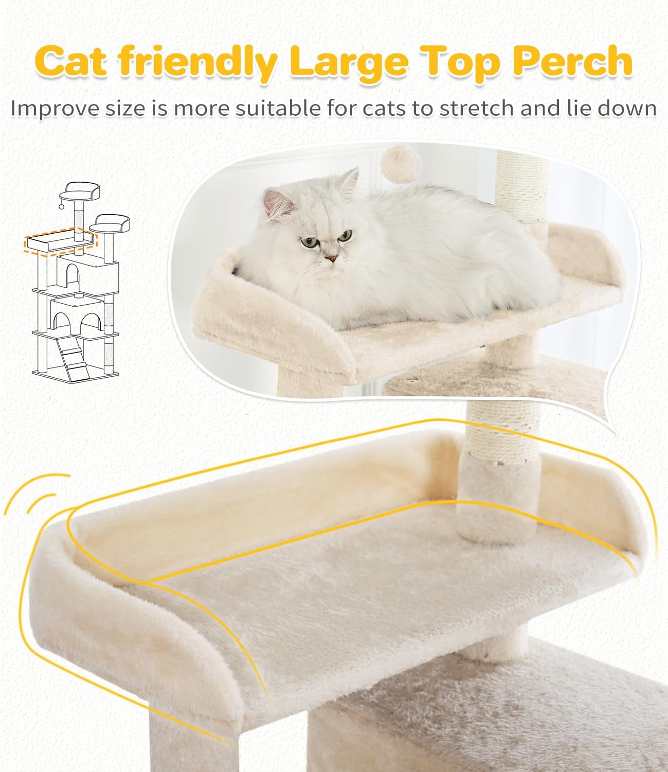 Arbre de chat multicouche de 56 pouces