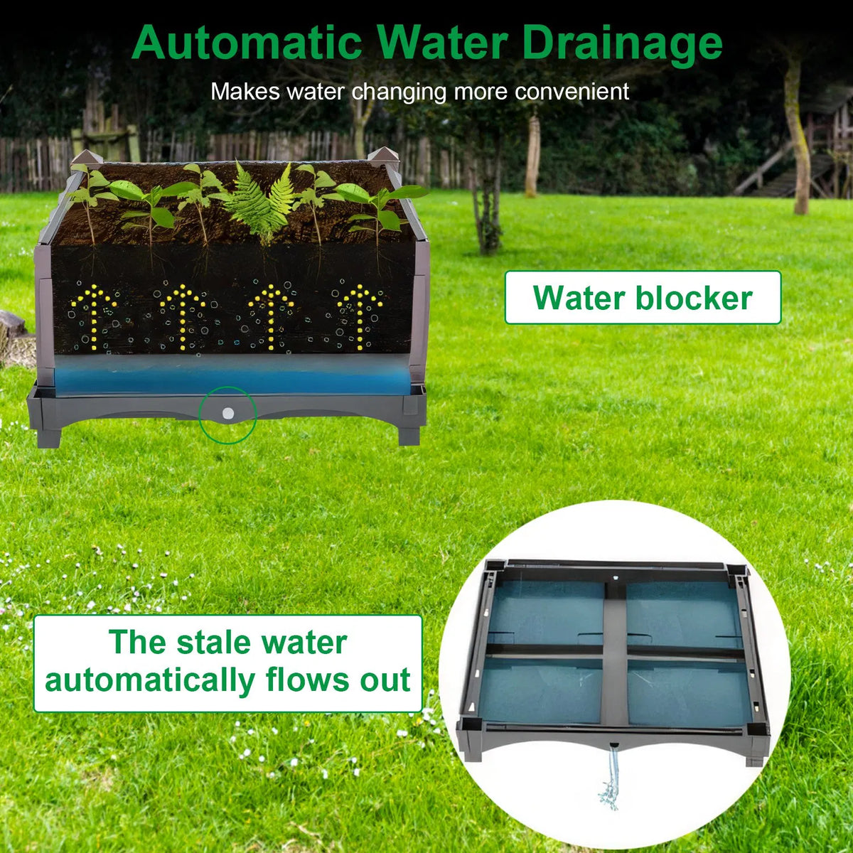Boîte de croissance des plantes de jardin élevé avec système d'auto-arrosage pour jardin Patio Balcon Elev