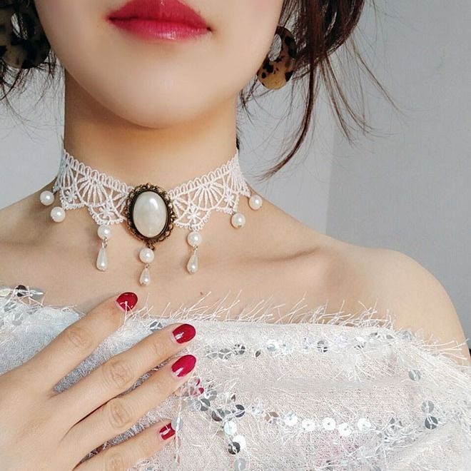 Chaîne personnalisée de collier en dentelle cristal multicouche