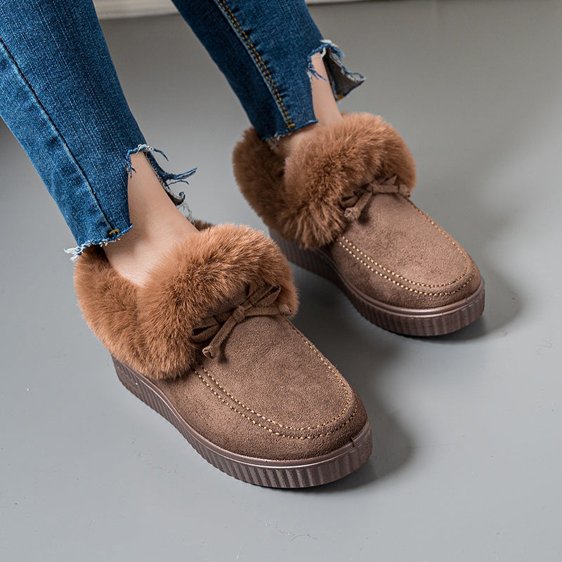 Chaussures de coton pour femmes à coupe moyenne à l'épreuve du froid