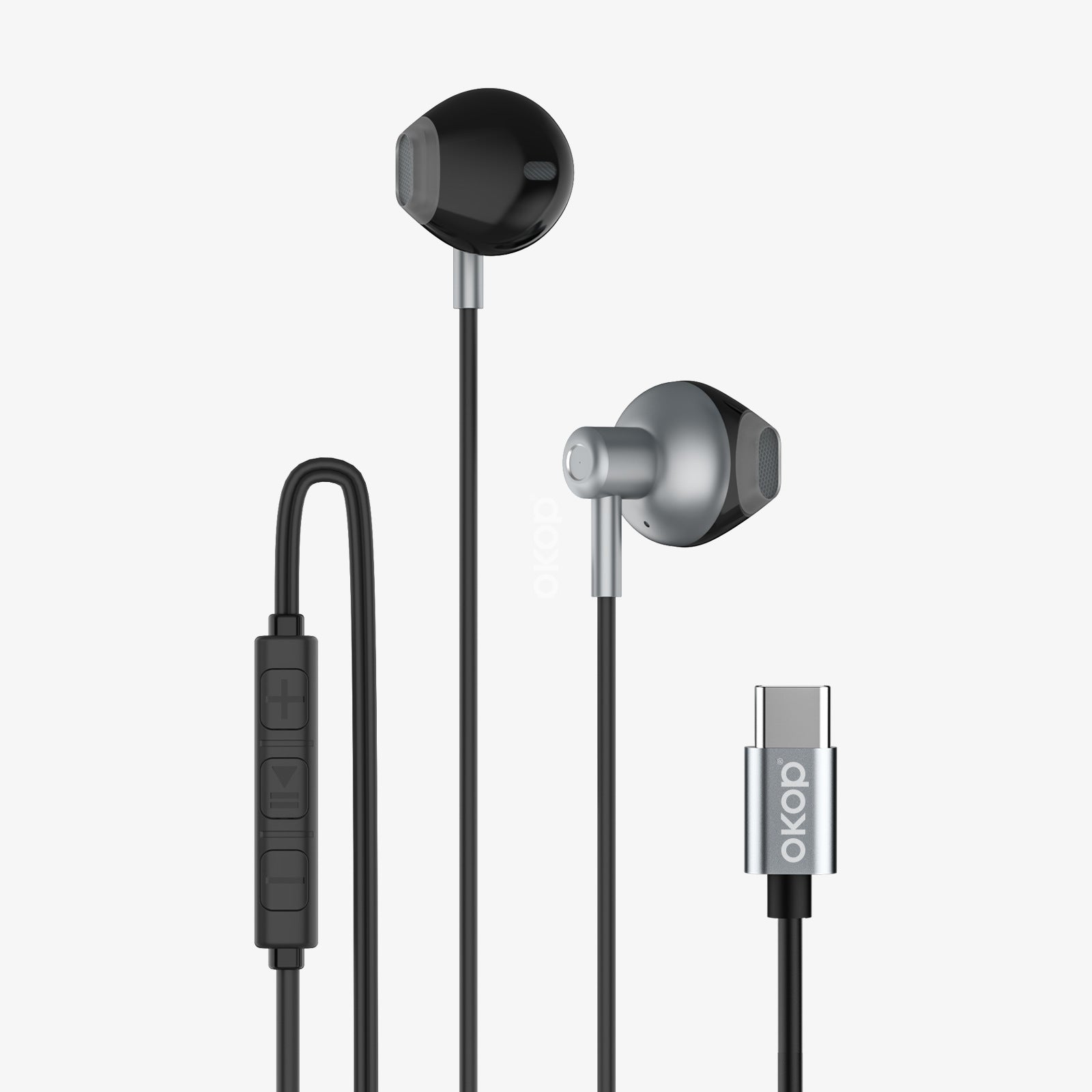 KP-238 Écouteurs filaires avec commandes en ligne Connecteur USB-C semi-en-oreille Conception haute volum