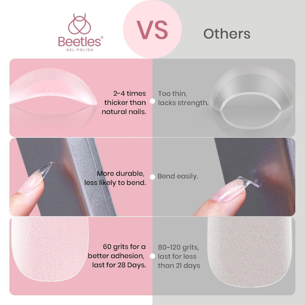 Trucs d'ongle en gel doux Amande courte 288pcs En 12 tailles
