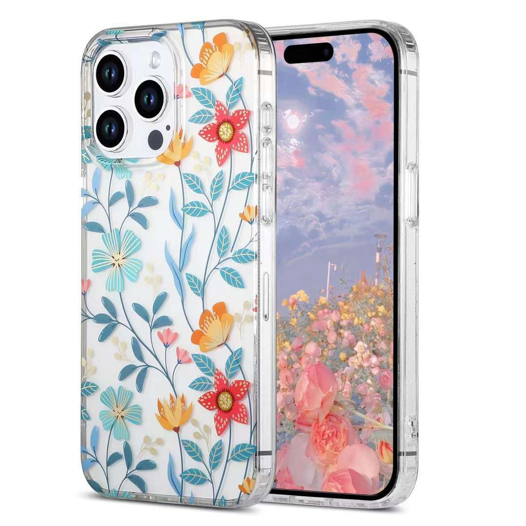 Gold Floral Phone Case with Double-Sided Lamination
