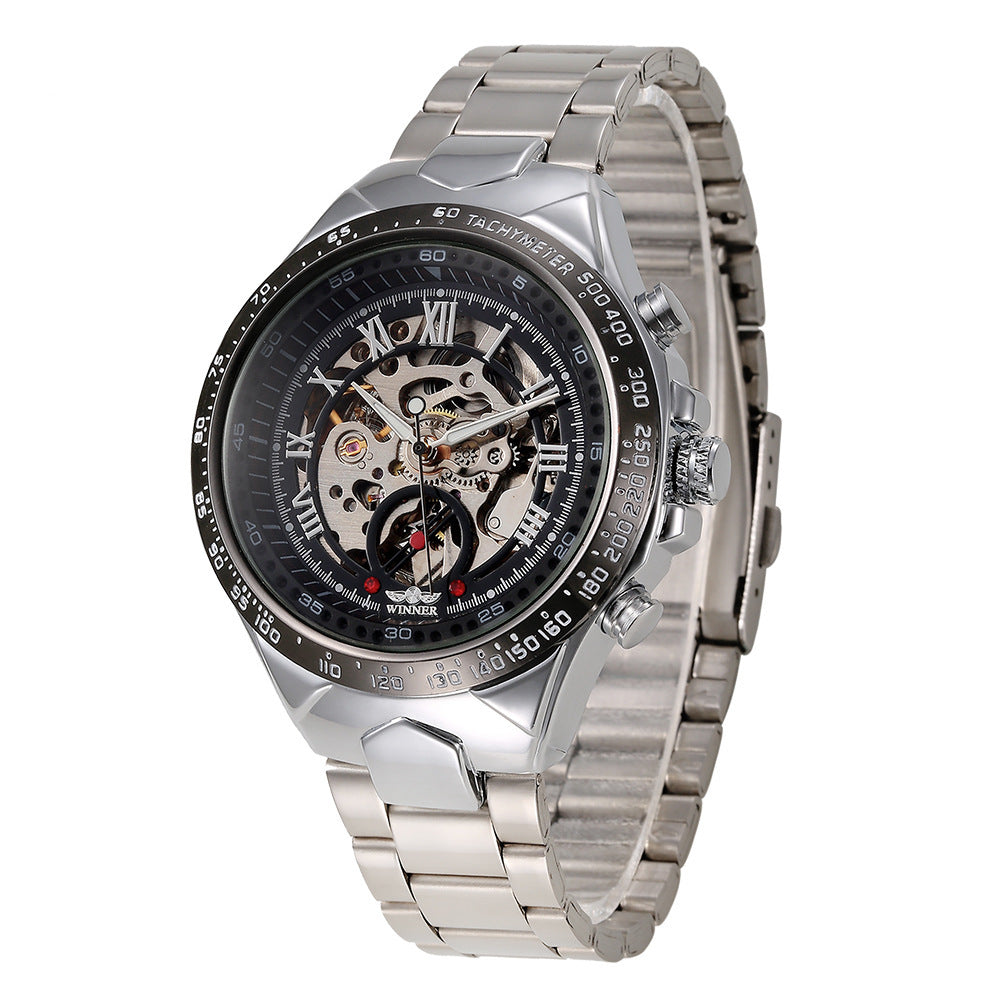 Personnalité homme All-steel Hollow Montre mécanique automatique
