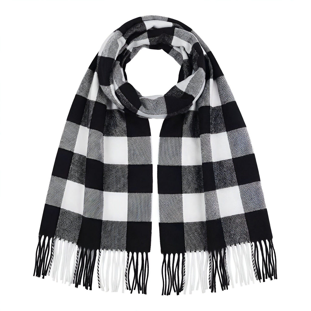 Homme et femme de style britannique Couple écharpe avec grand motif de plaid