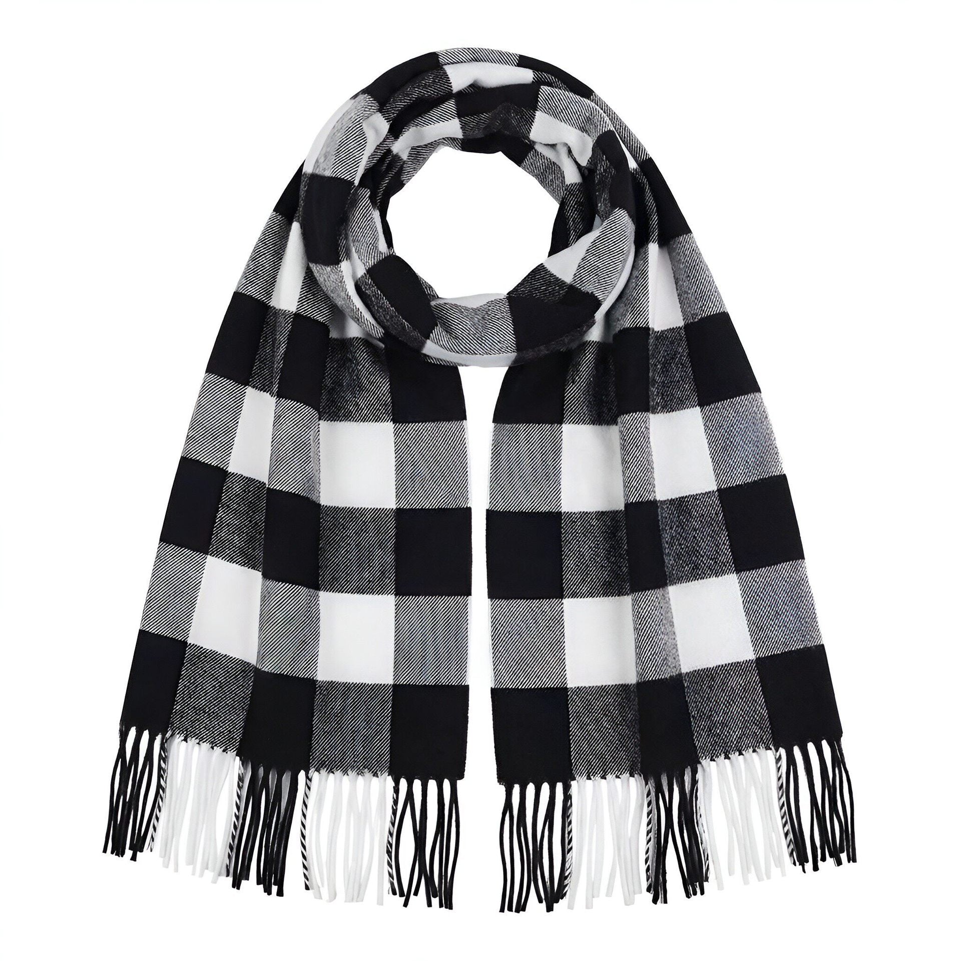 Homme et femme de style britannique Couple écharpe avec grand motif de plaid