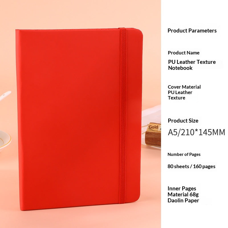 Carnet de notes de couleur solide en Strapper A5