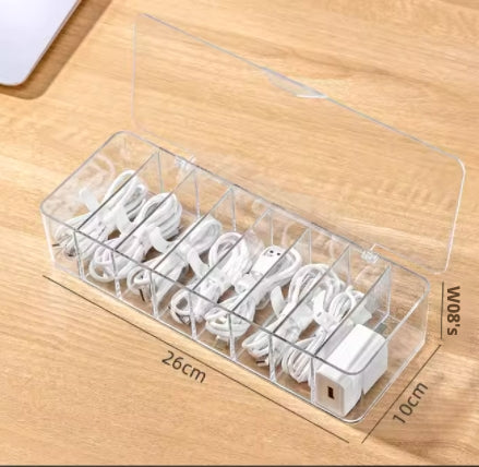 Charging cordon trier artefact-transparent 8 compartiments avec couverture-1 pack