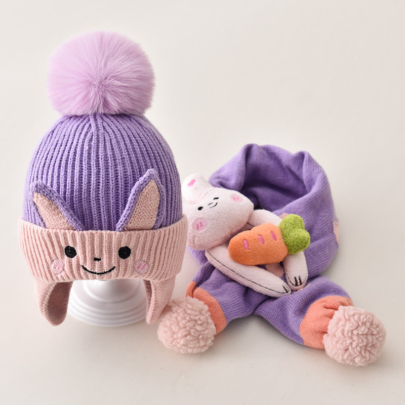 Chapeau d'enfants Chapeau écharpe en laine bébé