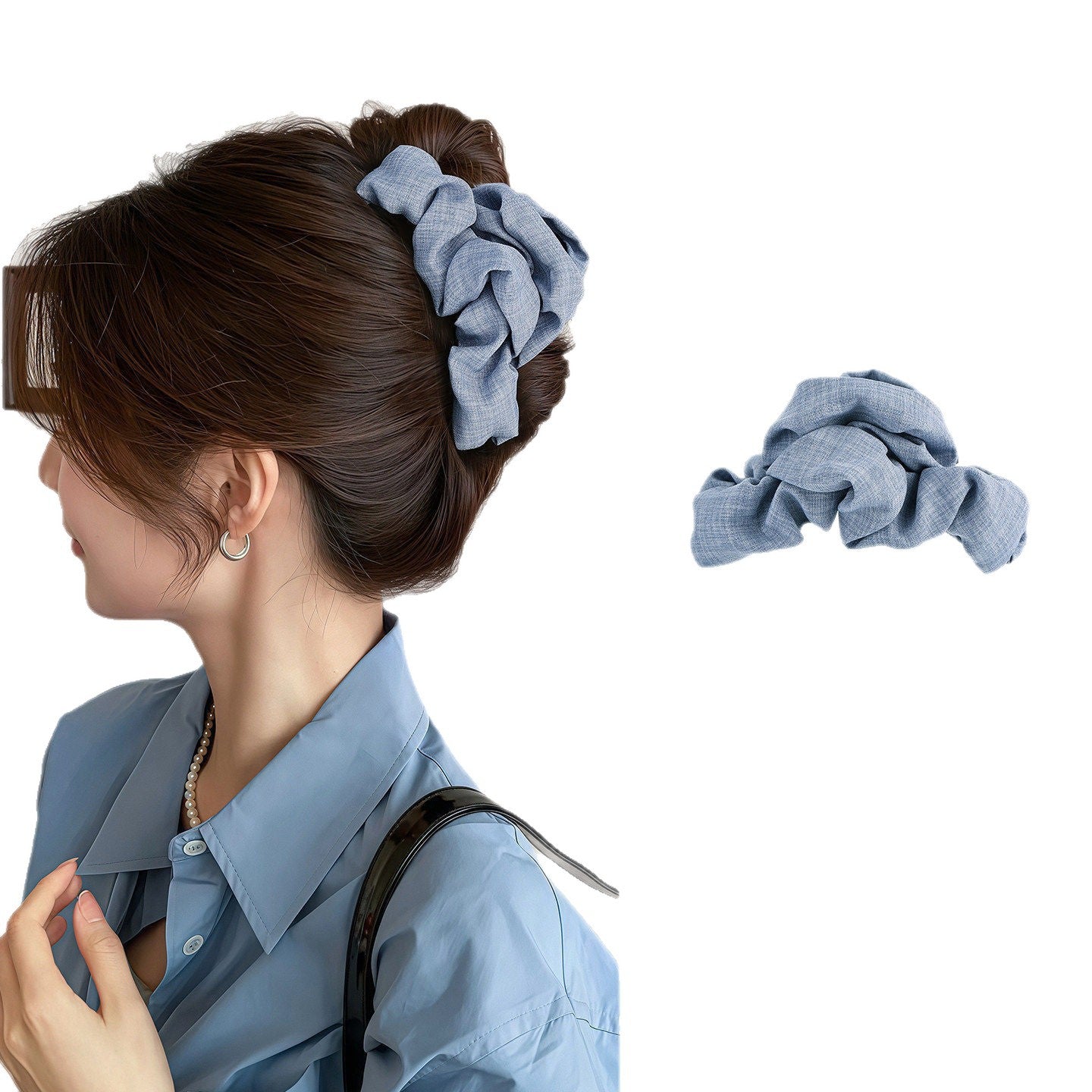 Denim tissu nuage cheveux clip pour les femmes