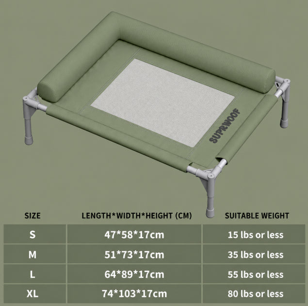 Raised Breathable Washable Pet Bed