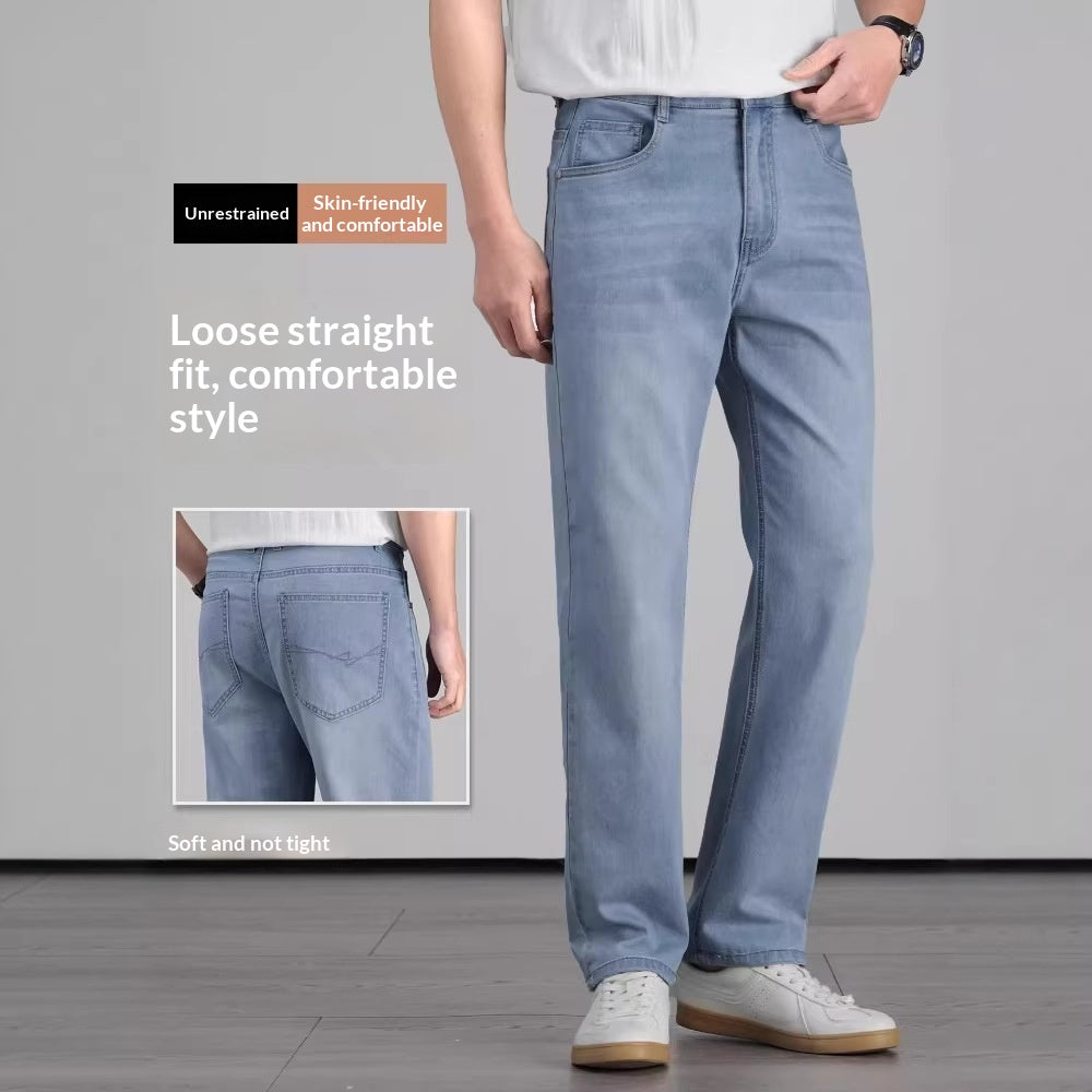 Jeans en soie glacée de couleur claire