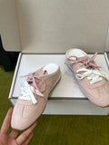 Femmes Mule Style Vintage Couleur Block Dentelle Up Trainer Sneakers Summer Casual Toe fermé Sli