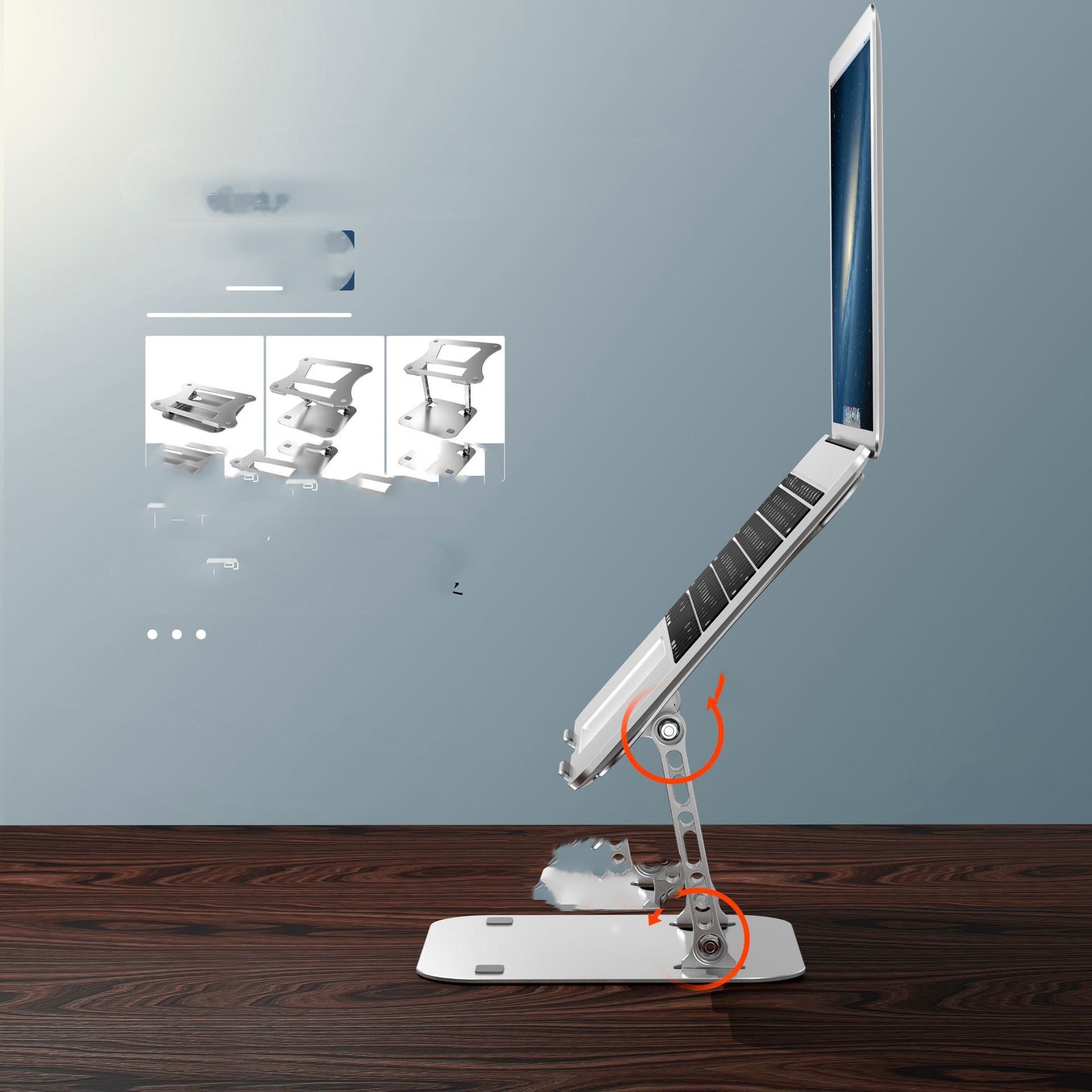 Support d'ordinateur Ordinateur portable en alliage d'aluminium Bureau pliant Base de stockage portable peut soulever Radiat