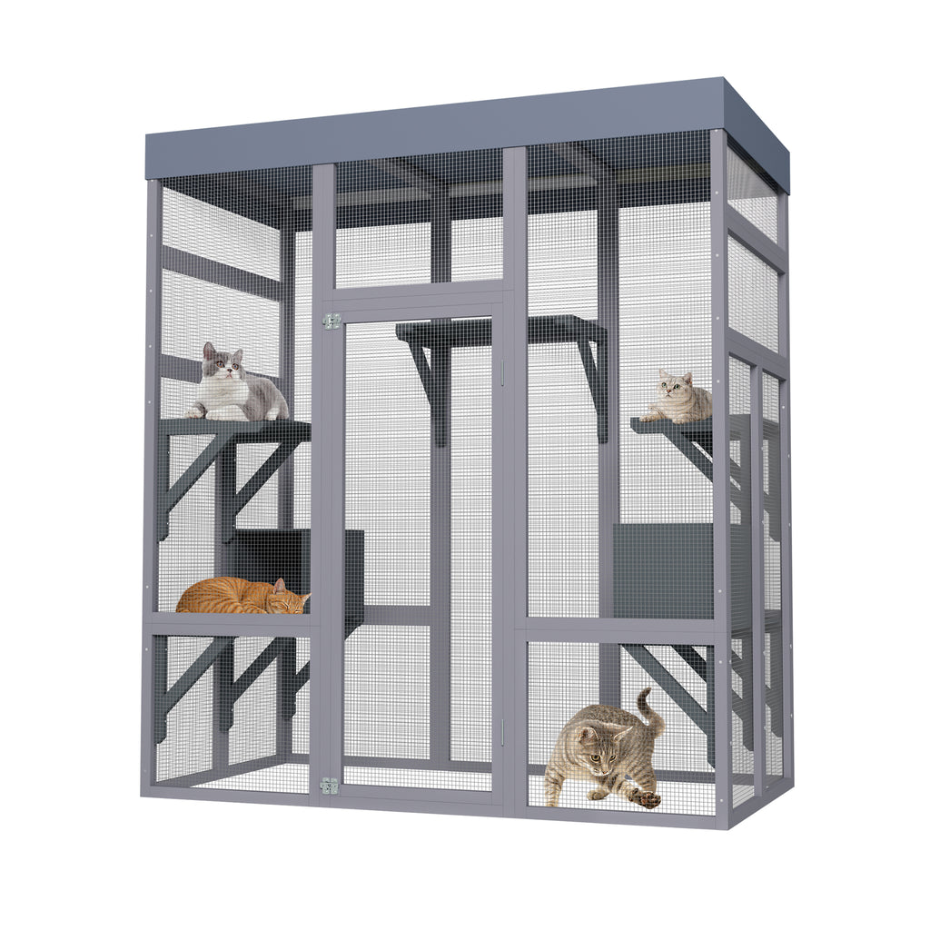 Catio en bois de 62.6" pour chats