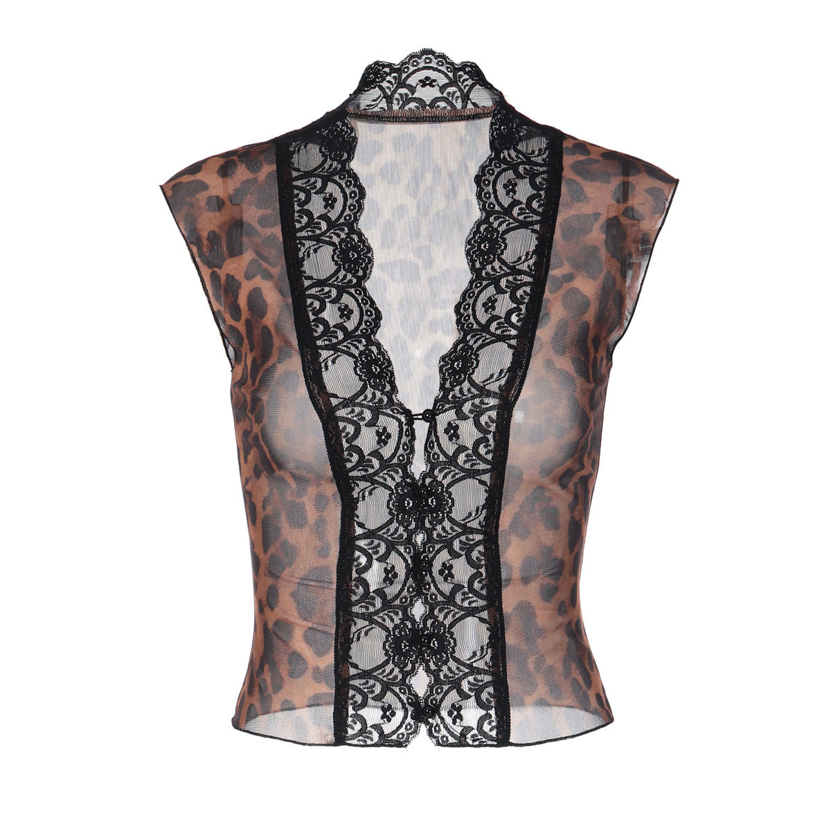 T-shirt de Cardigan en dentelle imprimée mode pour femmes