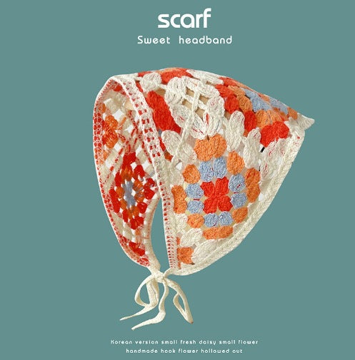 Tête tricotée à la main de même style Triangular Binder Headscarf Femme Sweet