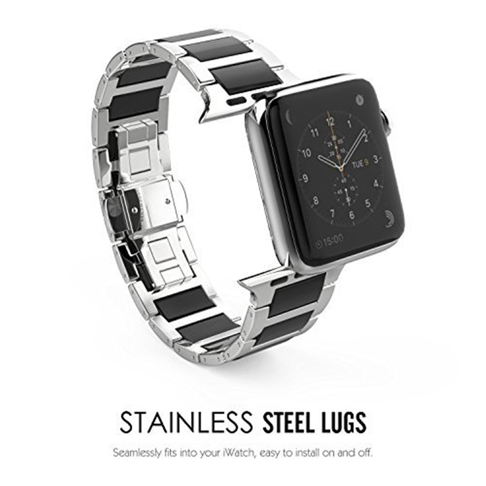 Acier inoxydable universel et céramique noire Bracelet en acier inoxydable Apple