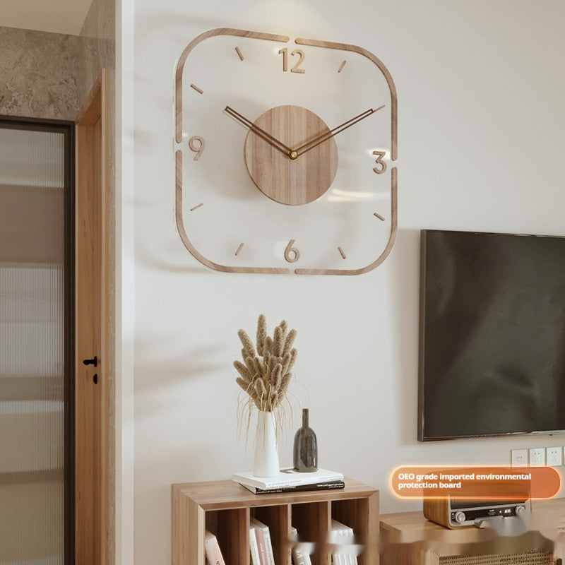 Horloge murale en bois transparent créatif