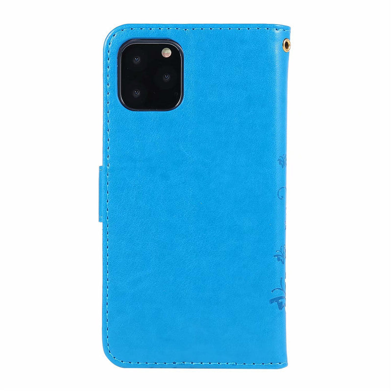 Étui de protection en cuir embossé papillon Étui de téléphone de couverture