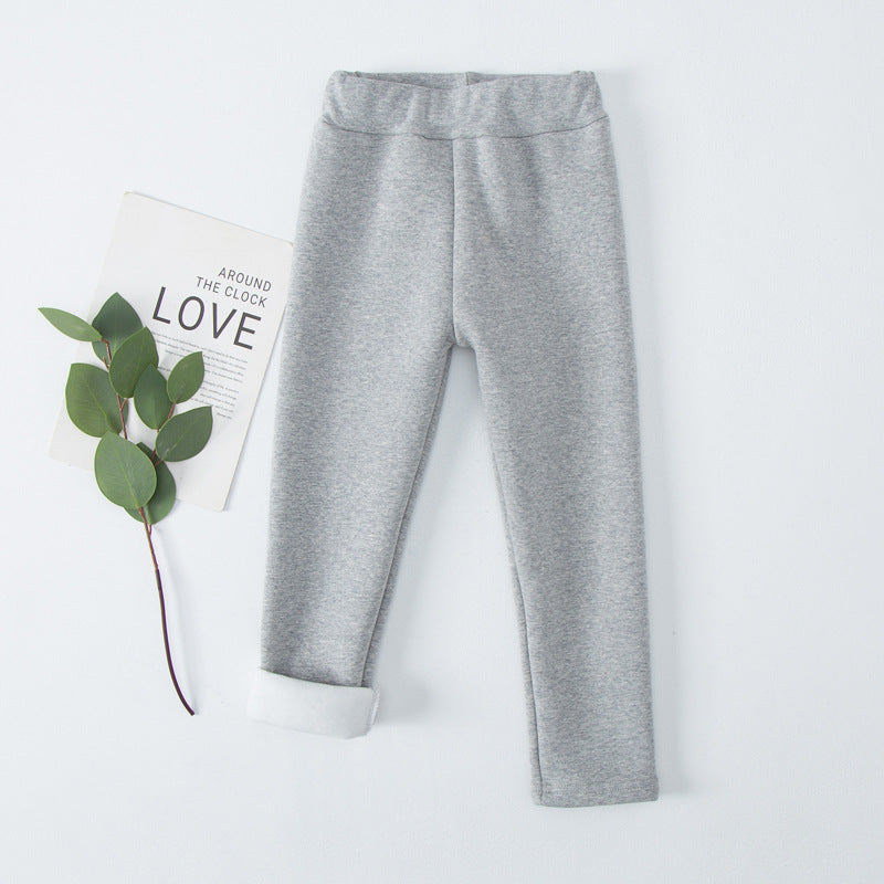 Pantalons occasionnels pour enfants doublés de polaire