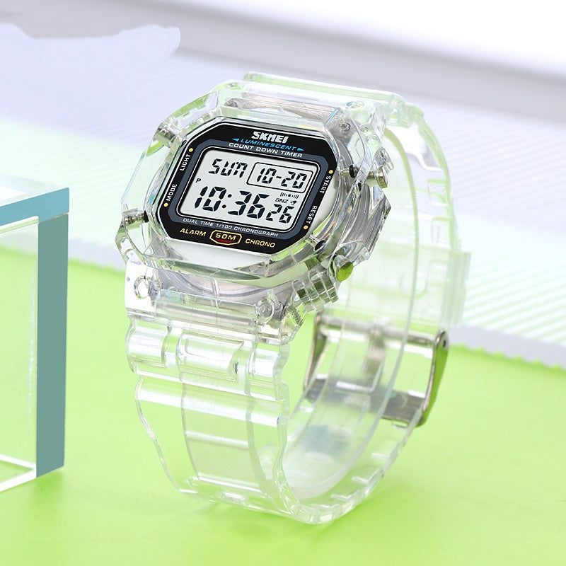 Sports Transparent Strap Multi-fonctions Montre électronique