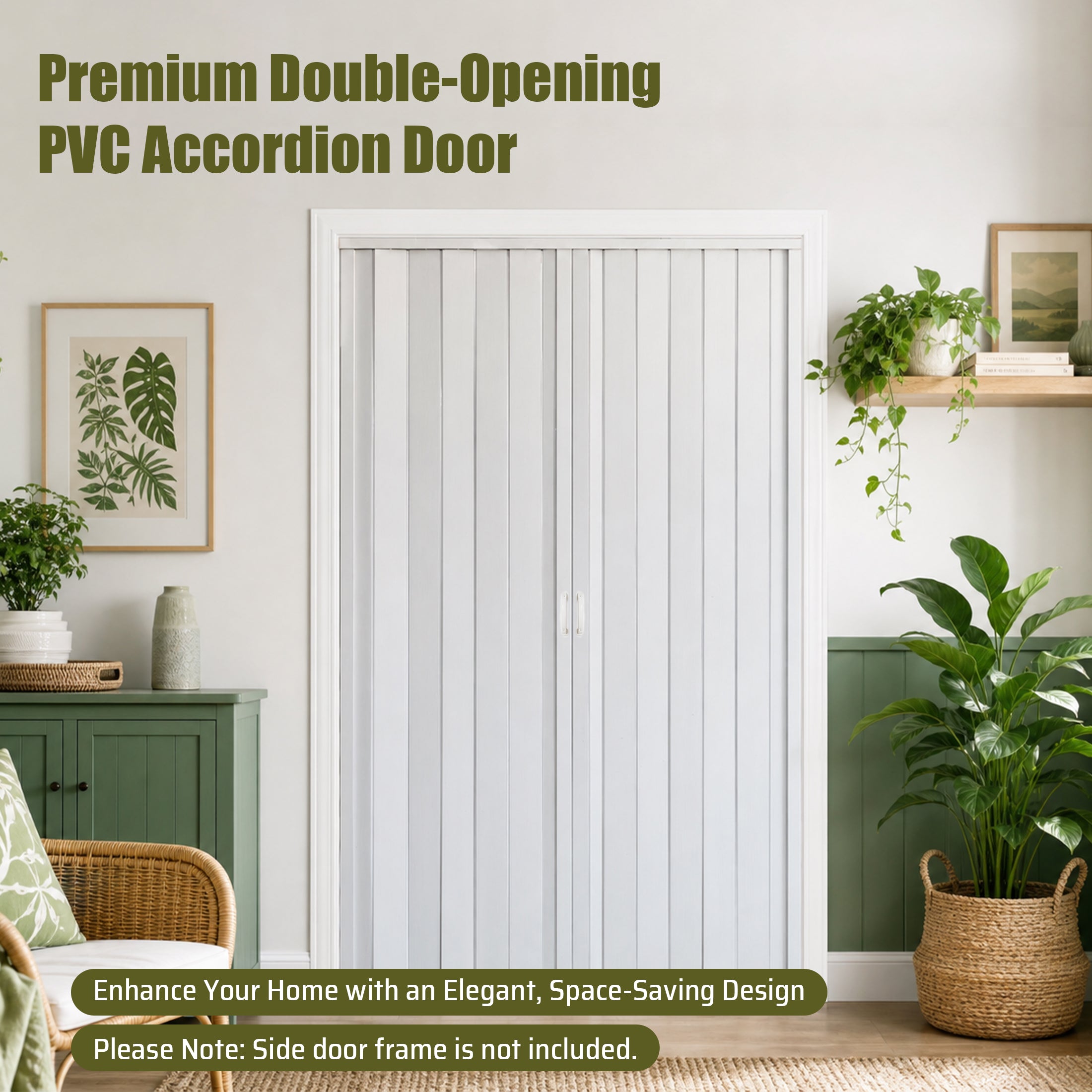 Porte pliante à accordéon en PVC 59"x77"