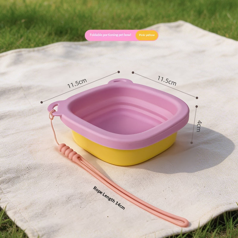 Foldable Silicone Pet Bowl Portable for Outdoor Use