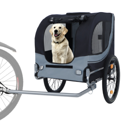 Grande remorque à vélo pliante pour chiens 120LB Capacité Transporteur d'animaux de compagnie tout-terrain
