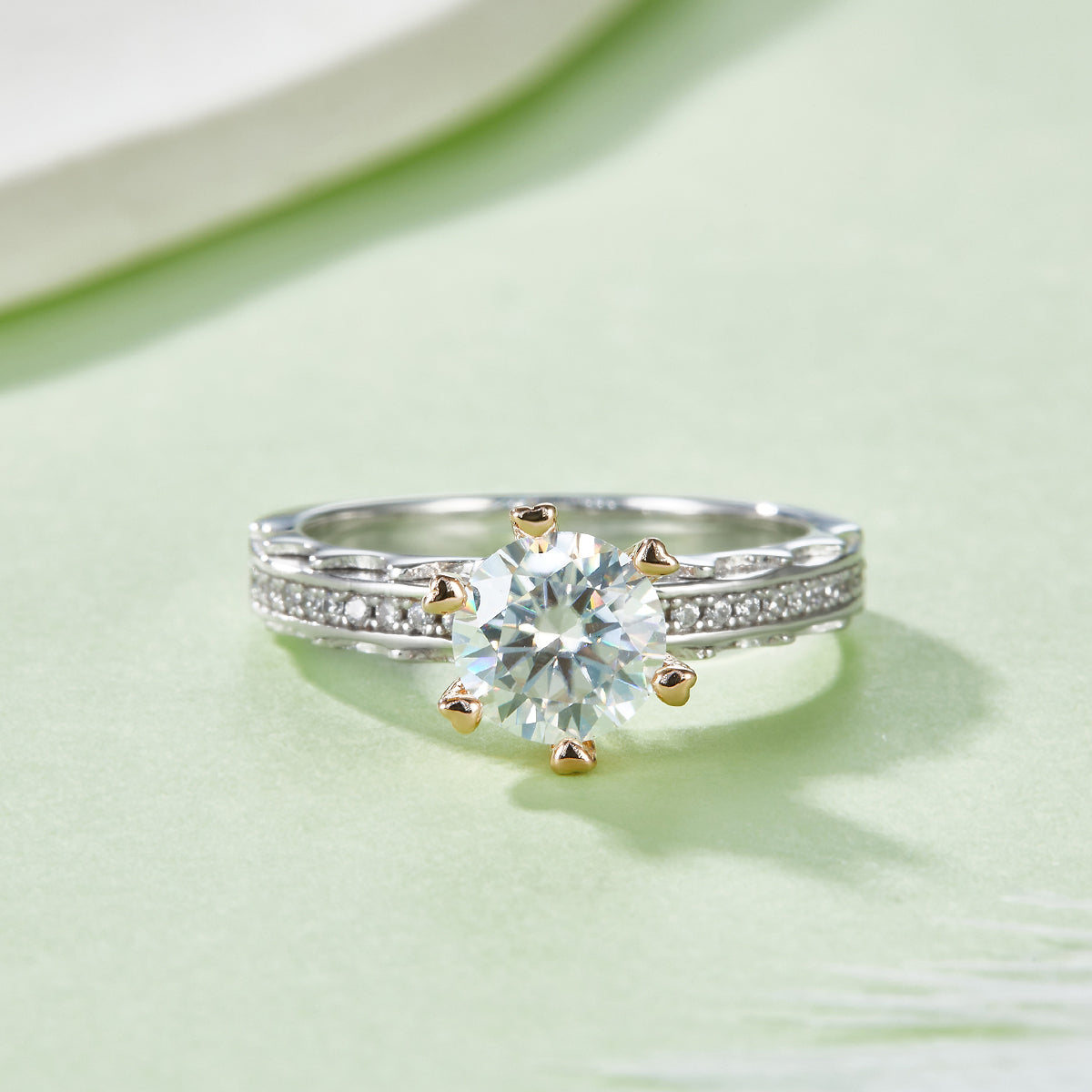 S925 Argent Sterling 1ct Anneau de Moissanite