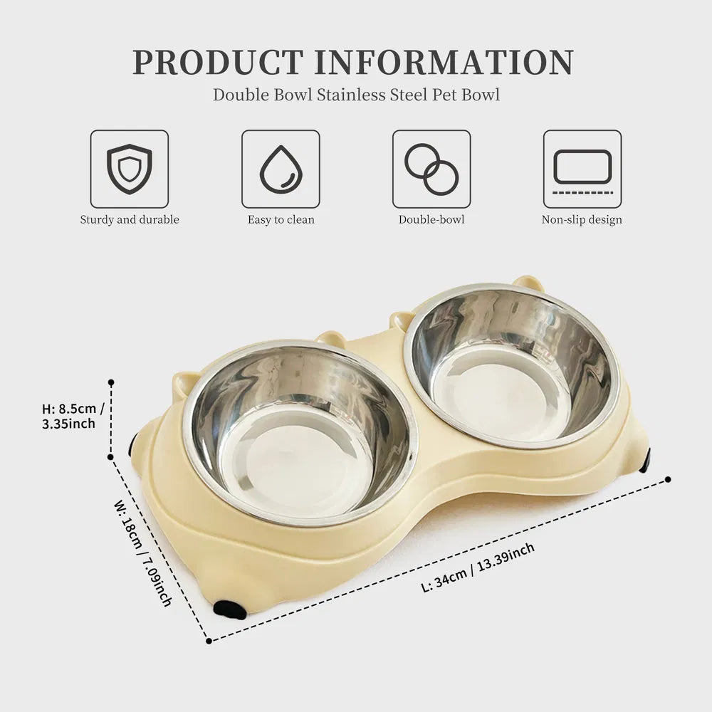 Base anti-dérapante Double Cat Food Bowl
