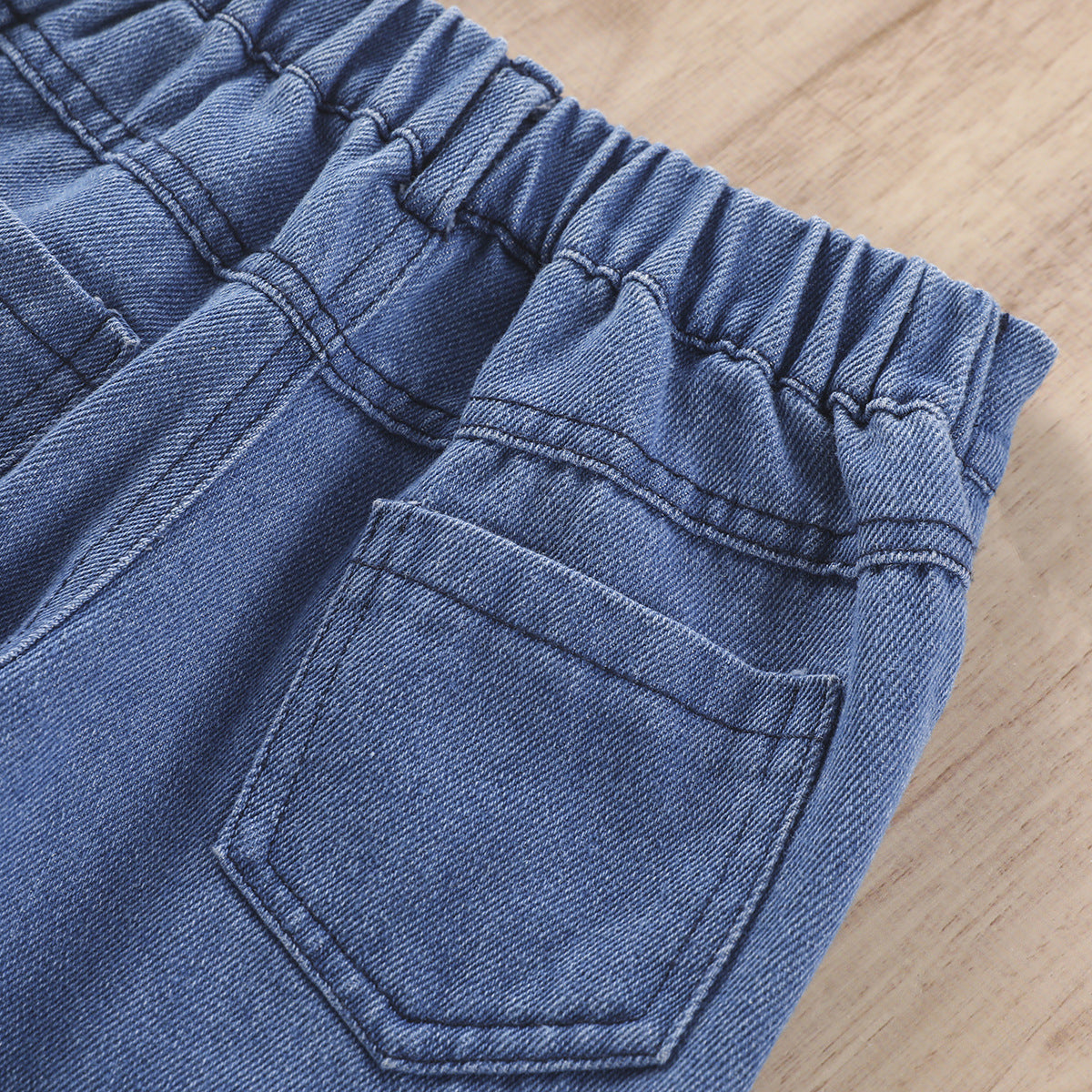 Costume de pantalons de denim de couleur solide pour filles