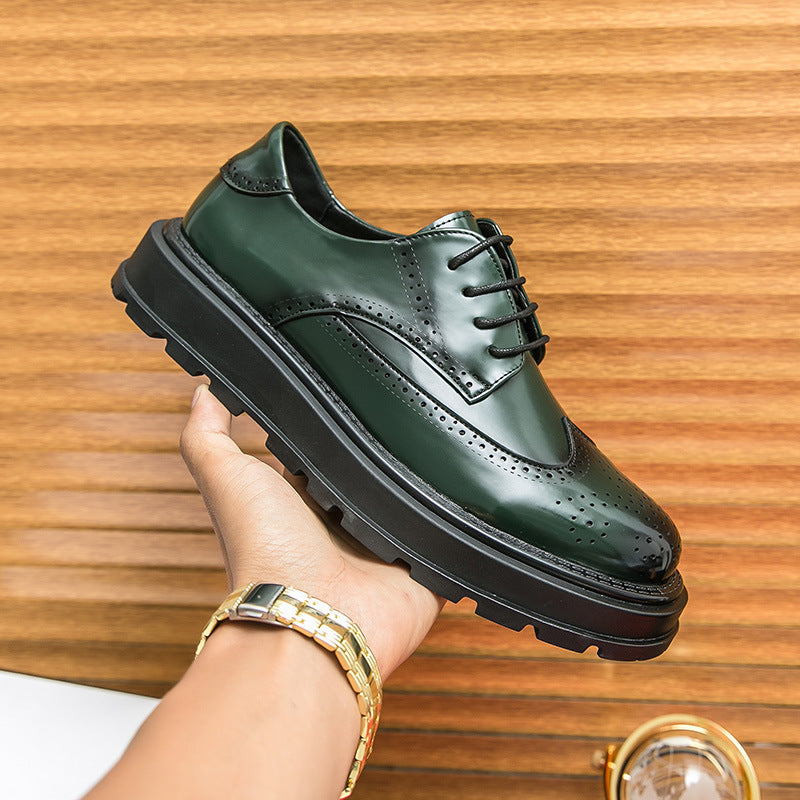 Business Formel Britishstyle Glossy Height augmentation chaussures en cuir