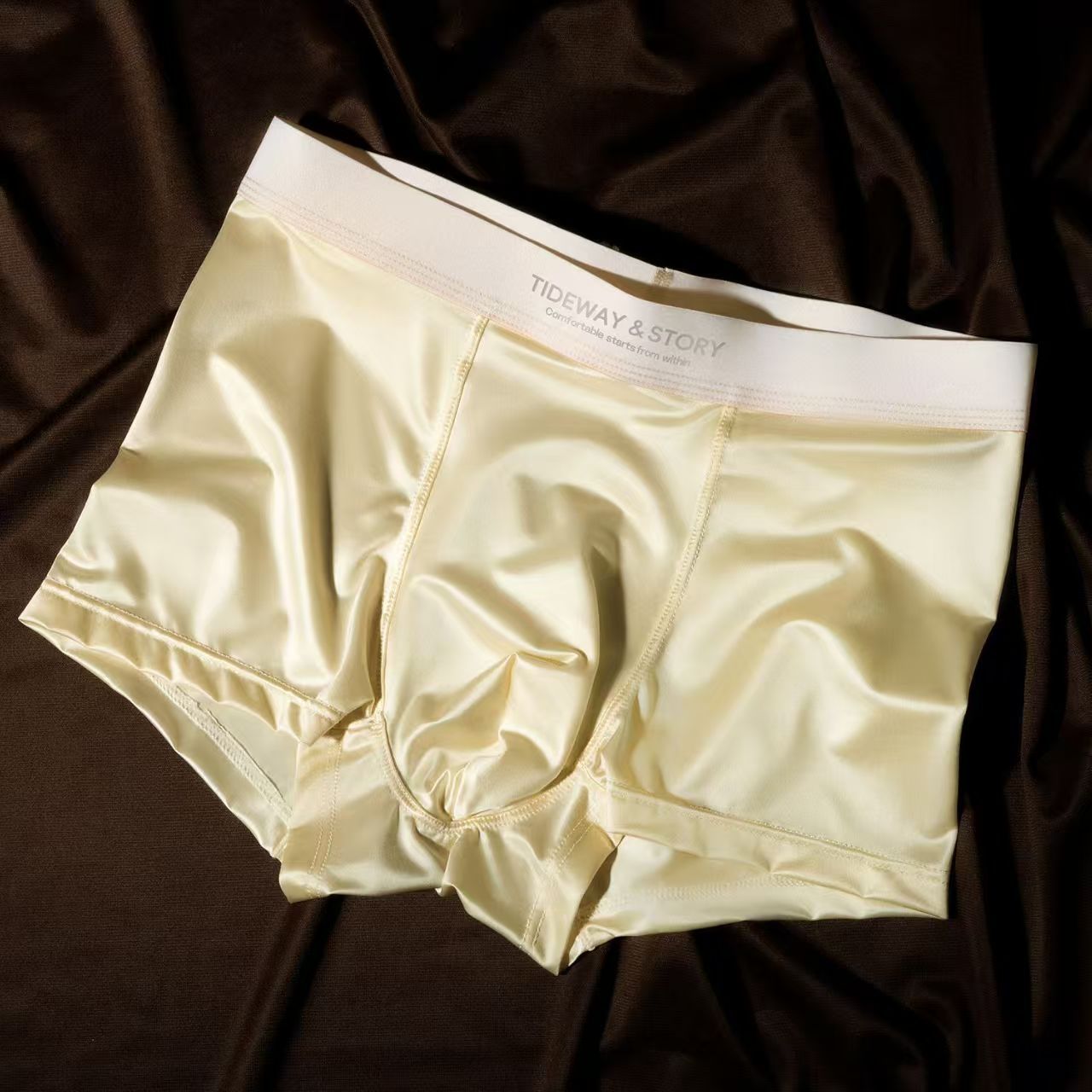 Ice Silk Hommes Sous-vêtements Light Luxury Satin Boxers