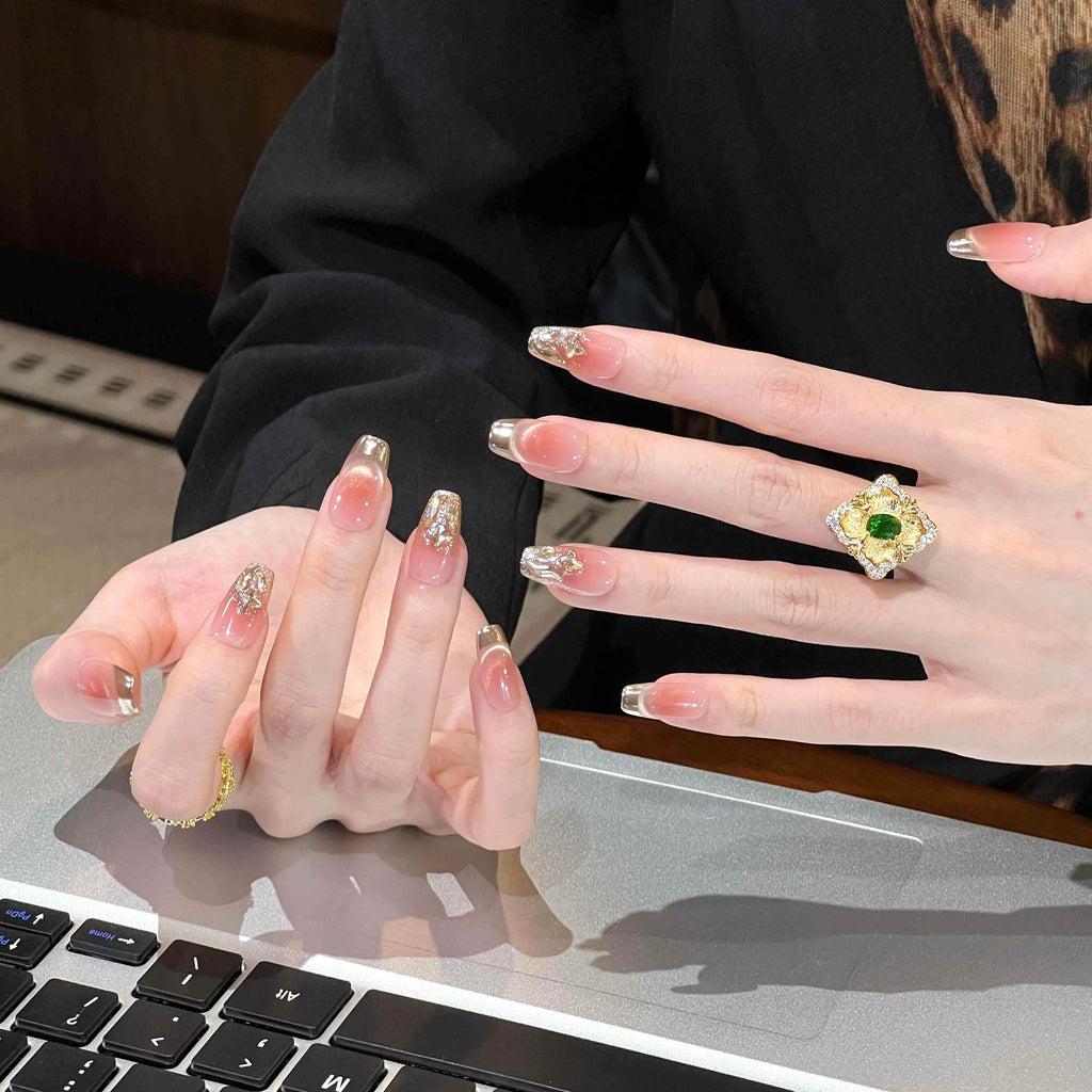 Blanc Pure Français Patch à ongles doux fait main