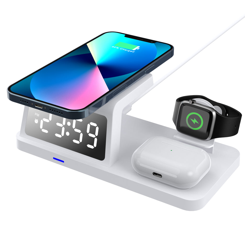 Chargeur sans fil 4-en-un d'horloge Chargeur rapide