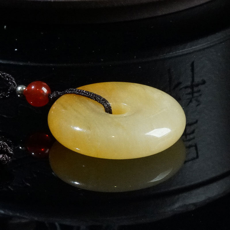 Origine Fabricant naturel Xinjiang Jade Or soie Jade Sécurité Buckle Pendentif Top Jade Sa