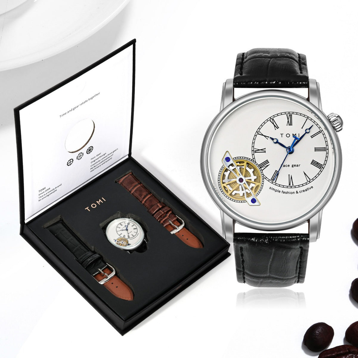 Quartz European Style Hollow-out boîte cadeau Montre étanche