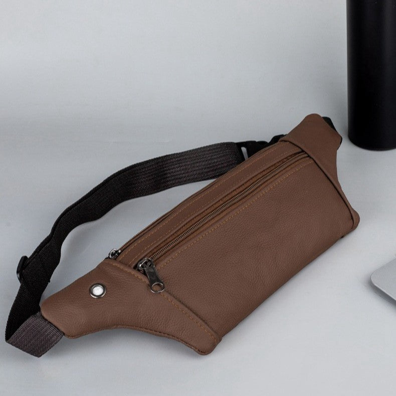 En cuir véritable en cuir Sports Waist Pack pour hommes