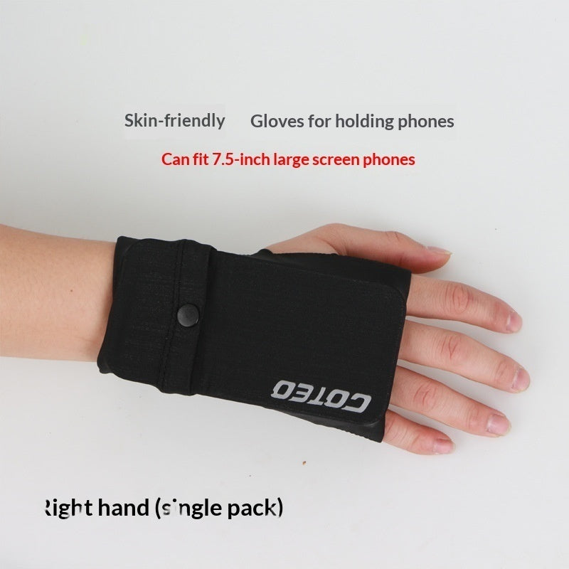 Téléphone de course Armband Gants de sport de plein air