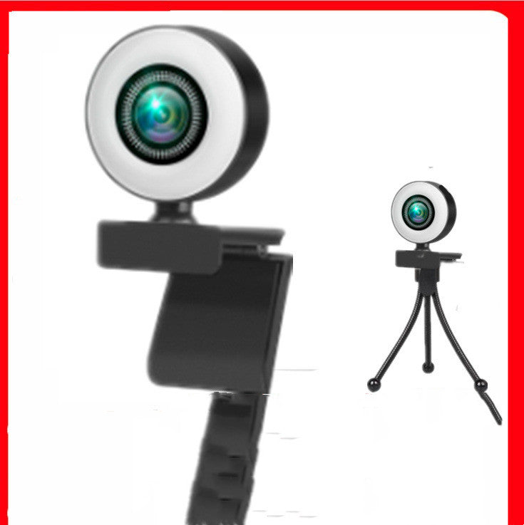 Ordinateur Web caméra ronde avec la lumière de remplissage HD1080P caméra vidéo en direct