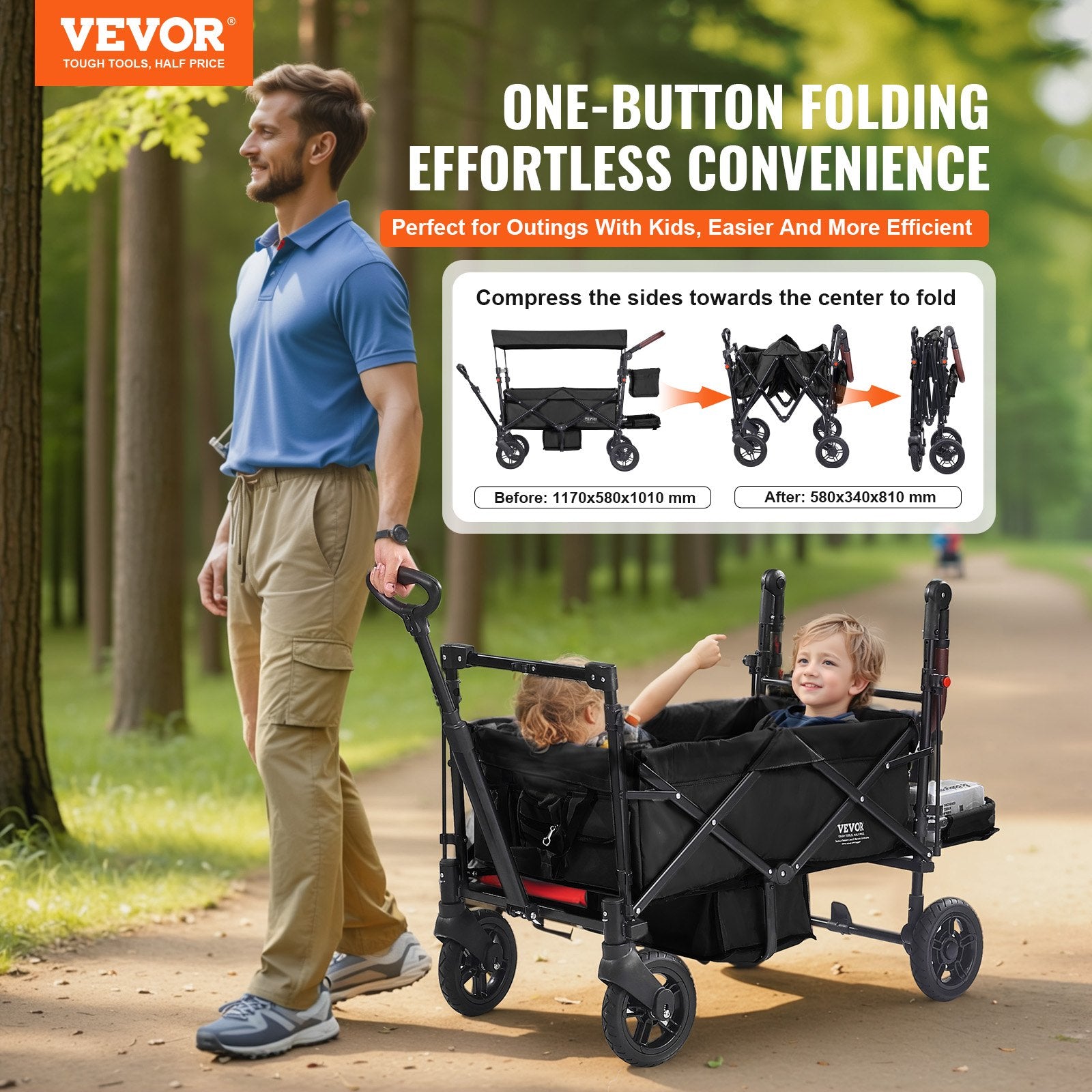 Poussette Wagon pour 2 enfants