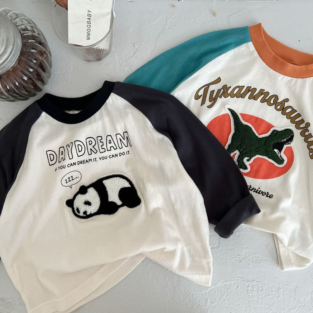 T-shirt en coton printemps et automne pour enfants Manche longue garçon